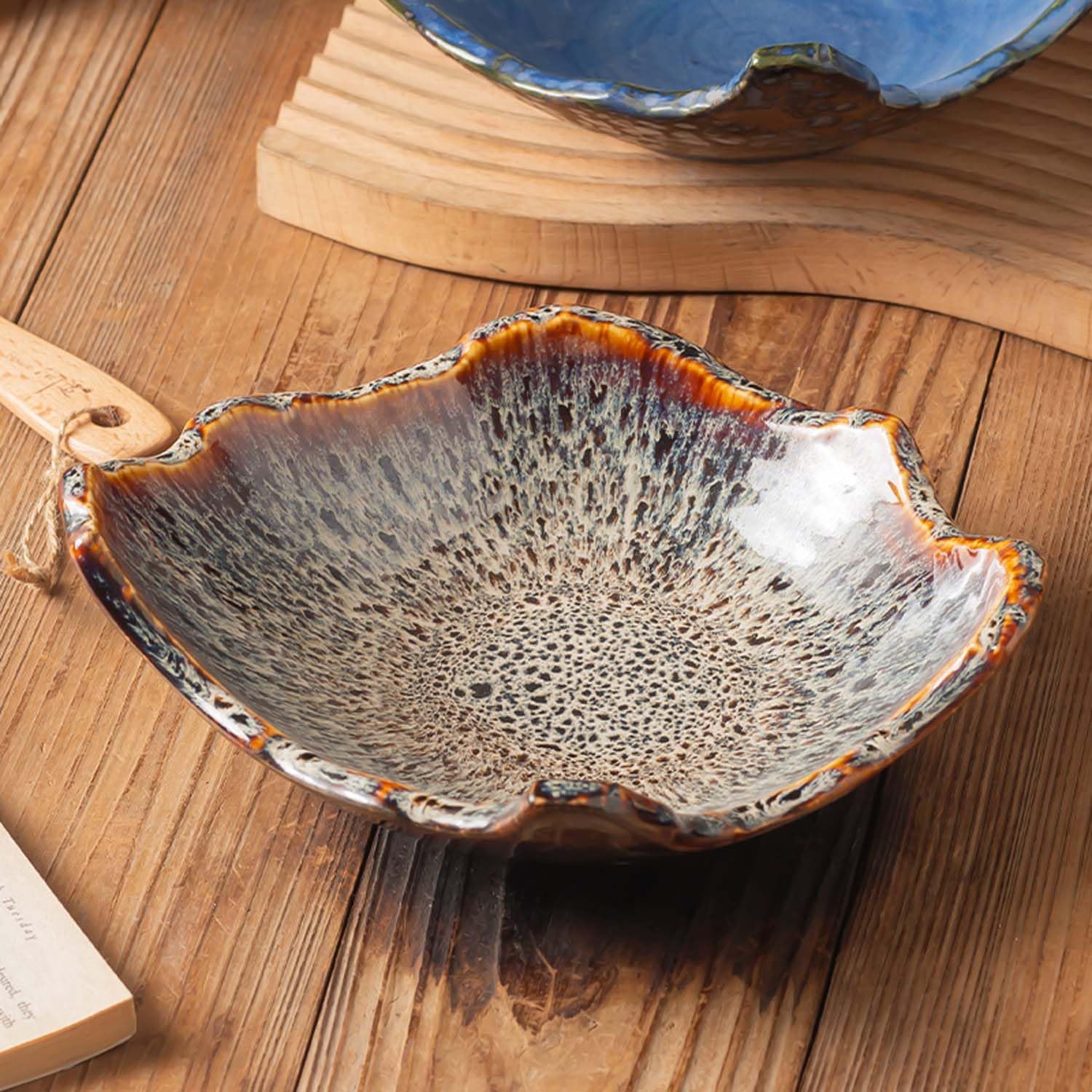 Artisanal Reactive Glaze Ceramic Bowl